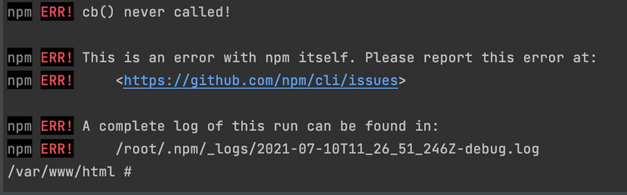 [npm] npm install で npm ERR! cb() never called! が出たらキャッシュクリアすると良いらしい