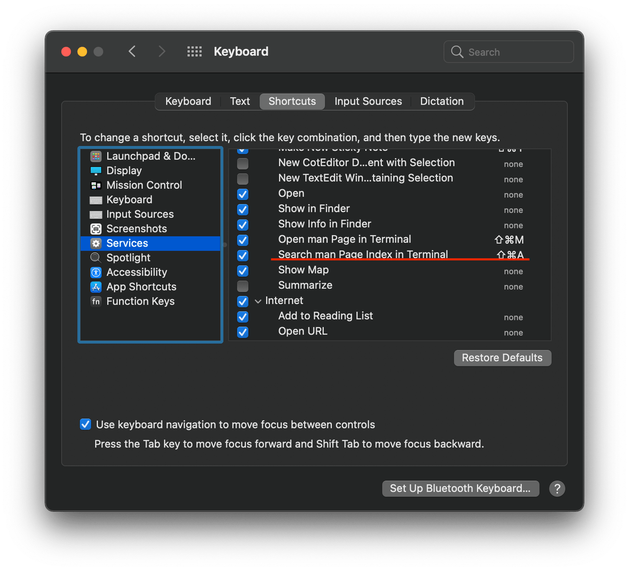 [macOS, IntelliJ] man page開くショートカットキーと Find Actionのショートカットキーが被る件