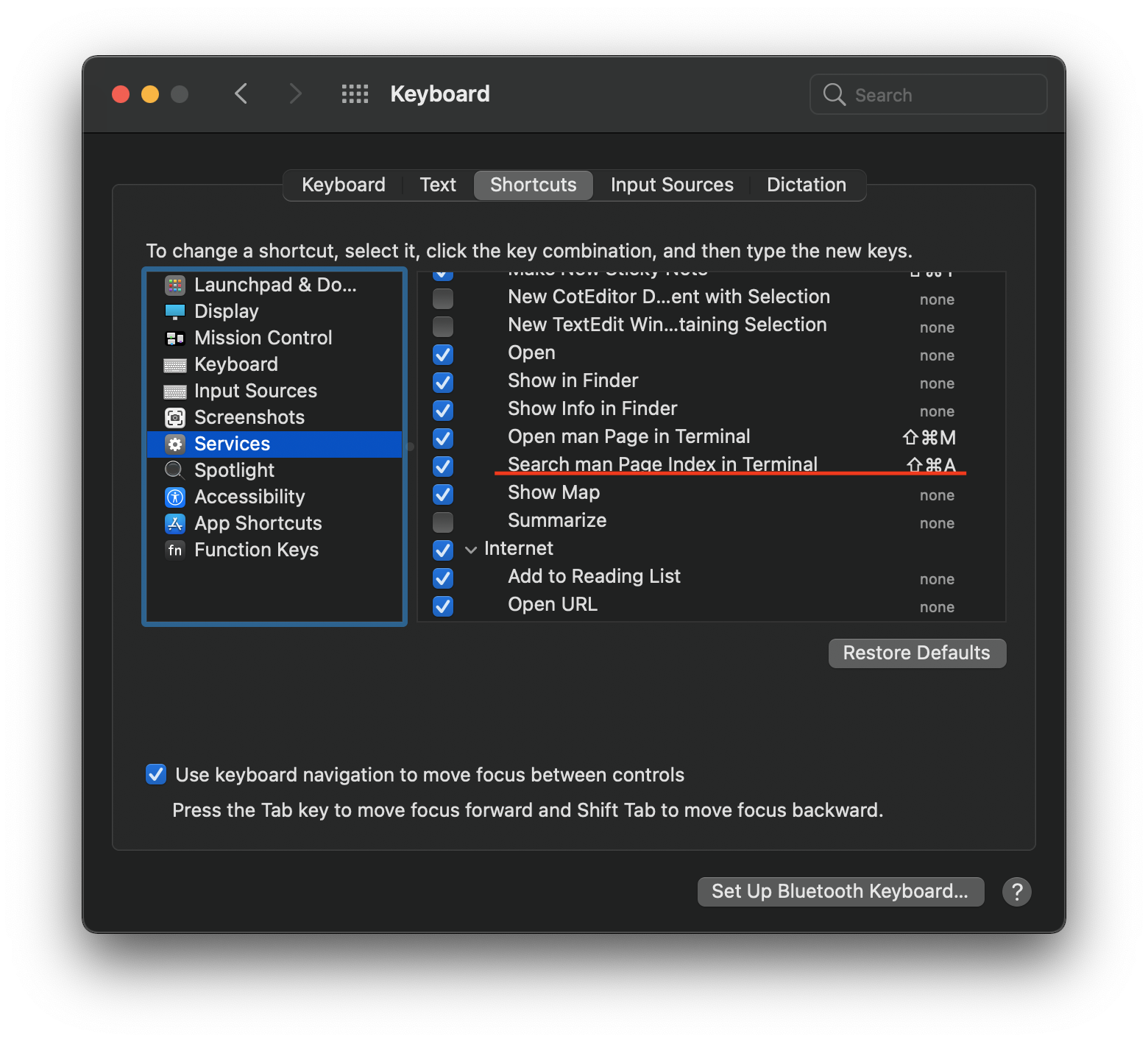 [macOS, IntelliJ] man page開くショートカットキーと Find Actionのショートカットキーが被る件